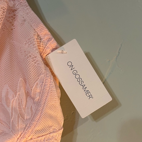 ONGOSSAMER Blush Pink Sleek And Lace Maternity Nursing Bralette Size Large NWTS - Picture 6 of 7
